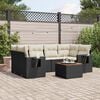 vidaXL 7-delige Loungeset met kussens poly rattan zwart