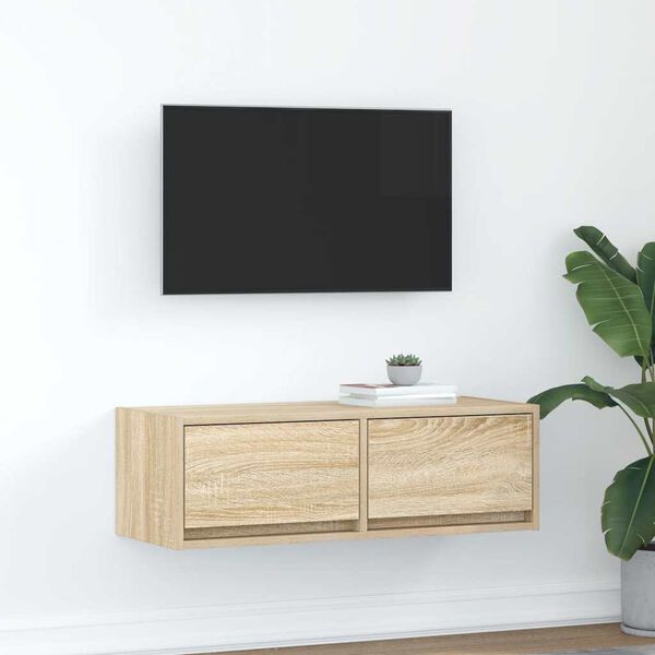 vidaXL Tv-meubel 80x31x25,5 cm bewerkt hout sonoma eikenkleurig