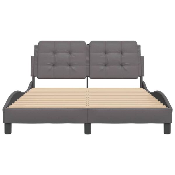 vidaXL Bedframe zonder matras "Zadar" kunstleer grijs 140x200 cm