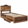vidaXL Bedframe met hoofdeinde Oudhout 90 x 200 cm Bewerkt hout