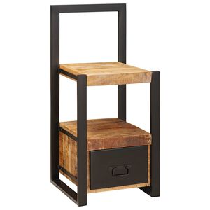 vidaXL Kledinghouder met lade Bruin 40 x 40 x 90 cm Massief Mango Hout