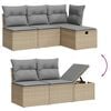 vidaXL 6-delige Loungeset met kussens poly rattan beige