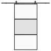 vidaXL Schuifdeur met beslagset 102,5x205 cm gehard glas zwart