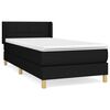 vidaXL Boxspring met matras stof zwart 90x190 cm