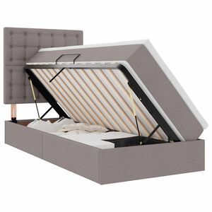 vidaXL Opslag bed met matras met matras Taupe 100 x 200 cm Polyester
