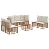 vidaXL Buiten bankenset 8 pcs Natuurlijk en Cr&egrave;me Wit Polyester