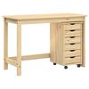 vidaXL Bureau en rollende kast set MOSS 2 st Bruin