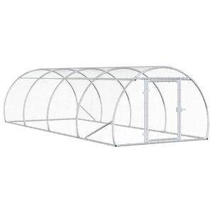 vidaXL Kippenhok zilver 400 x 150 x 100 cm Gegalvaniseerd staal