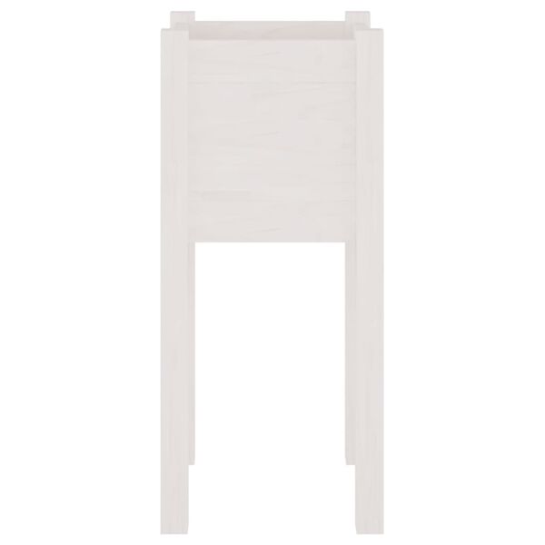 vidaXL Plantenbak 31x31x70 cm massief grenenhout wit