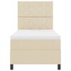 vidaXL Boxspring bed met matras met LED Cr&egrave;me 100 x 200 cm Stof