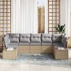 vidaXL Tuin Sofa Set met kussen 7 pcs Beige poly rattan