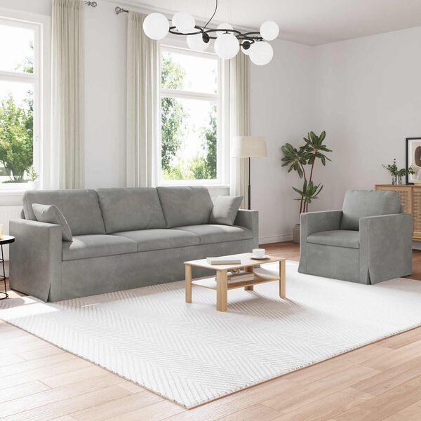 vidaXL Bank 2 pcs Lichtgrijs 228 x 78 x 80 cm Fluweel