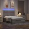 vidaXL Ottoman bed met matras en LED's 140x200cm stof taupe