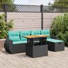 vidaXL 6-delige Loungeset met kussens poly rattan acacia bruin