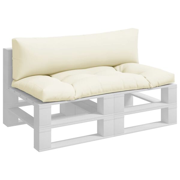 vidaXL Palletkussens 2 st stof zandkleurig