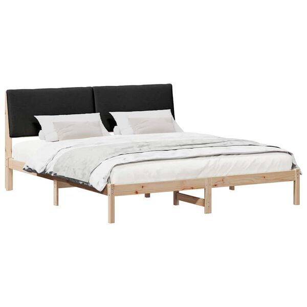 vidaXL Bedframe Bruin en zwart 180 x 200 cm Massief grenenhout