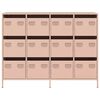 vidaXL Dressoir 135x39x103,5 cm koudgewalst staal roze