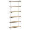 vidaXL Boekenkast 6-laags 80x30x188 cm bewerkt hout sonoma eiken