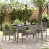 vidaXL Tuin eettafelset 5 pcs Grijs poly rattan