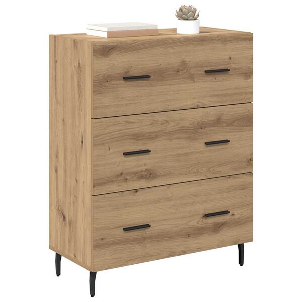 vidaXL Dressoir met lade Artisan Eiken 69,5 x 34 x 90 cm