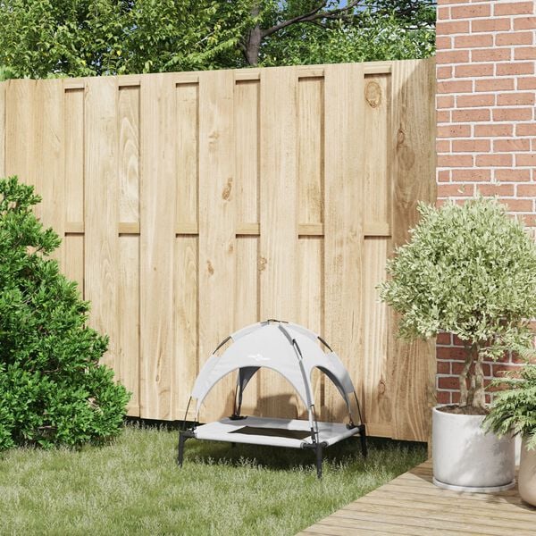 vidaXL Hondenbed Zilvergrijs 62 x 48 x 61 cm Staal