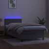 vidaXL Boxspring met matras en LED fluweel lichtgrijs 100x200 cm