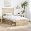 vidaXL Bedframe Sonoma Eiken 90 x 190 cm Massief grenenhout