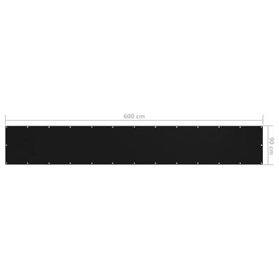 vidaXL Balkonscherm 90x600 cm oxford stof zwart