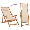 vidaXL Strandstoel inklapbaar massief eucalyptushout en stof beige