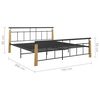 vidaXL Bedframe metaal en massief eikenhout 180x200 cm