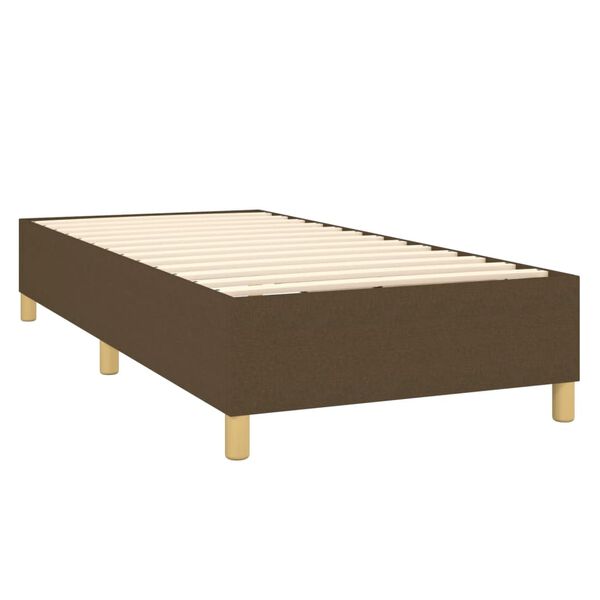 vidaXL Boxspring met matras stof donkerbruin 90x190 cm
