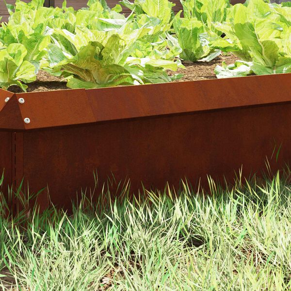 vidaXL Slakkenhekje 16 pcs Roestig 100 x 3,5 x 25 cm Cortenstaal