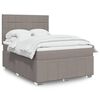 vidaXL Boxspring met matras stof taupe 140x190 cm