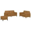 vidaXL 3-delige Loungeset met kussens fluweel bruin