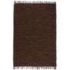 vidaXL Vloerkleed Chindi handgeweven 120x170 cm leer bruin