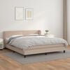 vidaXL Boxspring met matras kunstleer cappuccinokleurig 180x200 cm