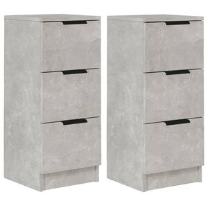 vidaXL Dressoirs 2 st 30x30x70 cm bewerkt hout betongrijs