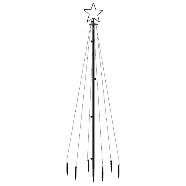 vidaXL Kerstboom met grondpin 108 LED's koudwit 180 cm