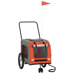 vidaXL Hondenfietstrailer oxford stof en ijzer oranje en grijs