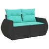 vidaXL 9-delige Loungeset met kussens poly rattan acacia zwart