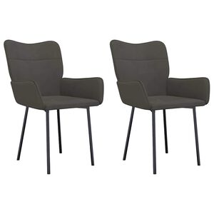 vidaXL Eetkamerstoelen 2 st fluweel donkergrijs