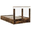 vidaXL Opslag bed met lade Gerookt eiken 120 x 200 cm Bewerkt hout