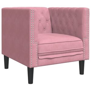 vidaXL Fauteuil Chesterfield-stijl fluweel roze
