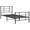 vidaXL Bedframe met hoofd- en voeteneinde metaal zwart 90x200 cm