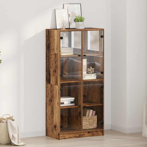 vidaXL Highboard Oud Hout 68 x 37 x 142 cm Bewerkt hout