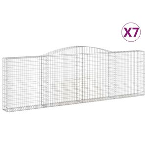 vidaXL Schanskorven 7 st gewelfd 400x30x120/140 cm ijzer