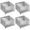vidaXL Gazonrand 4 pcs 60 x 60 x 35 cm Staal Zilverkleurig