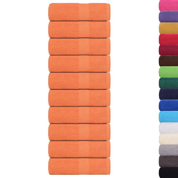 vidaXL Gastendoekjes 10 st 30x50 cm 360 g/m&sup2; 100% katoen oranje