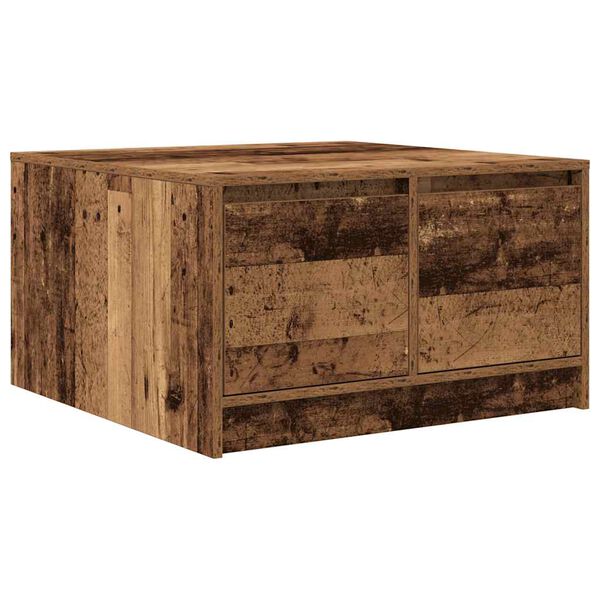vidaXL Salontafel met lades 70,5x70x40 cm oud hout