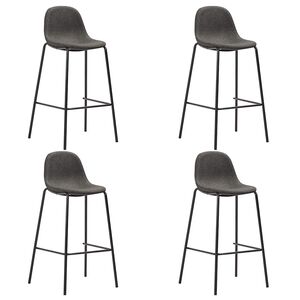 vidaXL Barstoelen 4 st stof donkergrijs